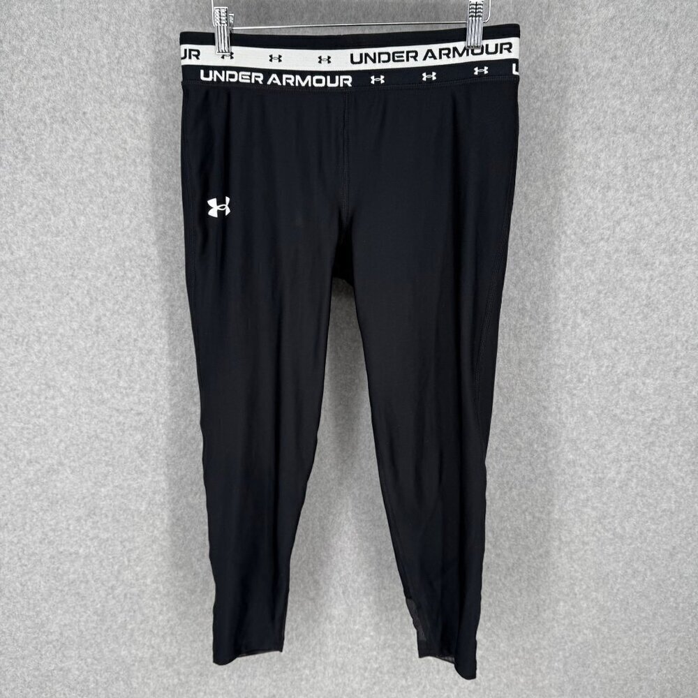 Under Armour Girls HeatGear Crop Legging Size XL Black Outdoor Quick Dry NEW